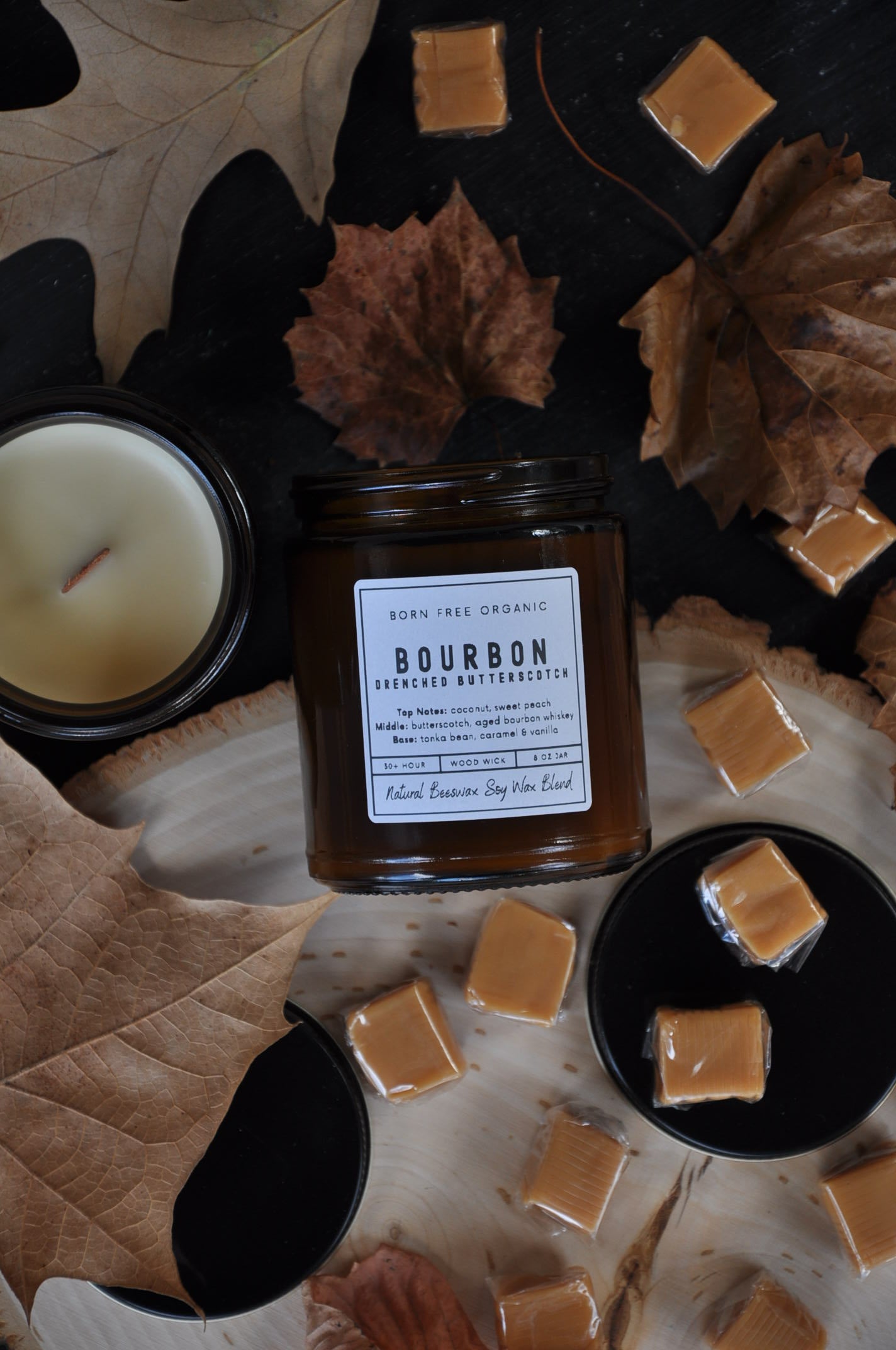 Bourbon Drenched Butterscotch Wood Wick Candle