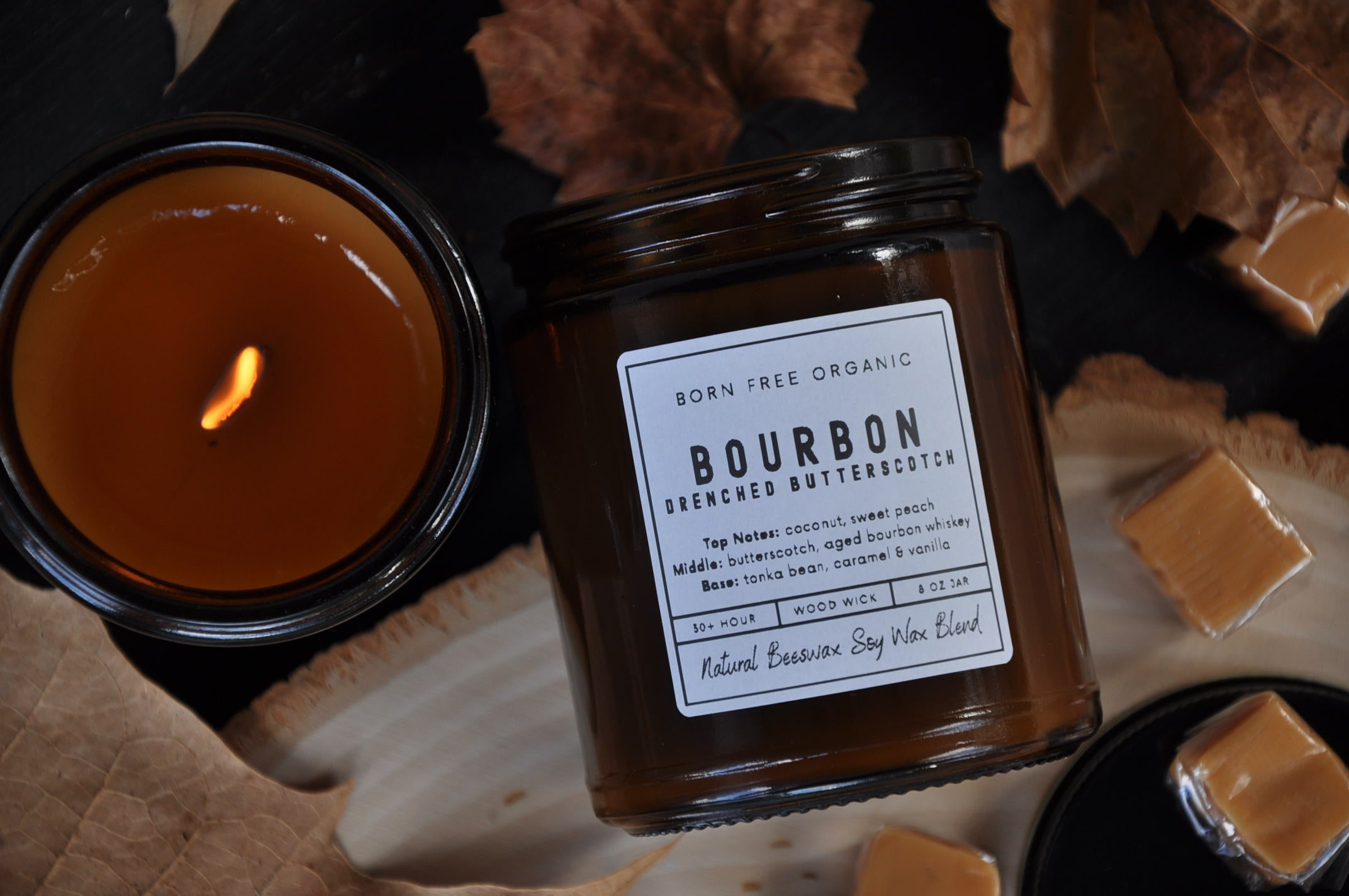 Bourbon Drenched Butterscotch Wood Wick Candle