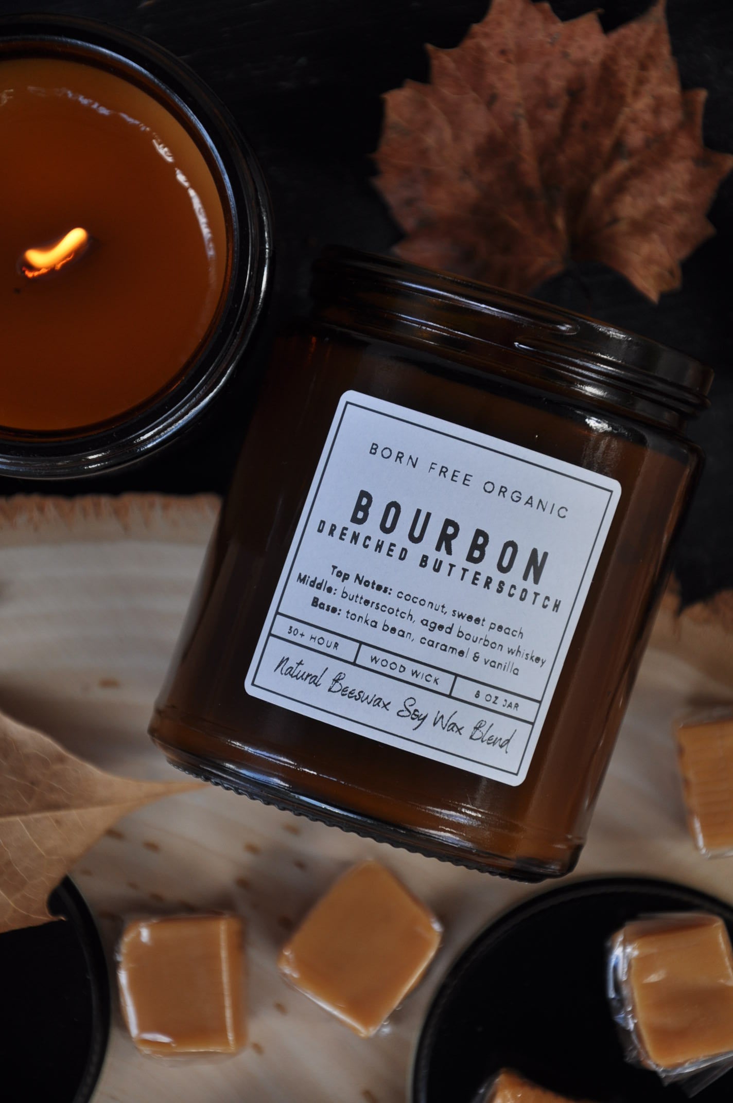 Bourbon Drenched Butterscotch Wood Wick Candle